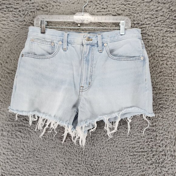 Madewell Shorts Womens 28 Light Wash Stretch High Rise Relaxed Denim Jean *GUC* - Picture 1 of 13